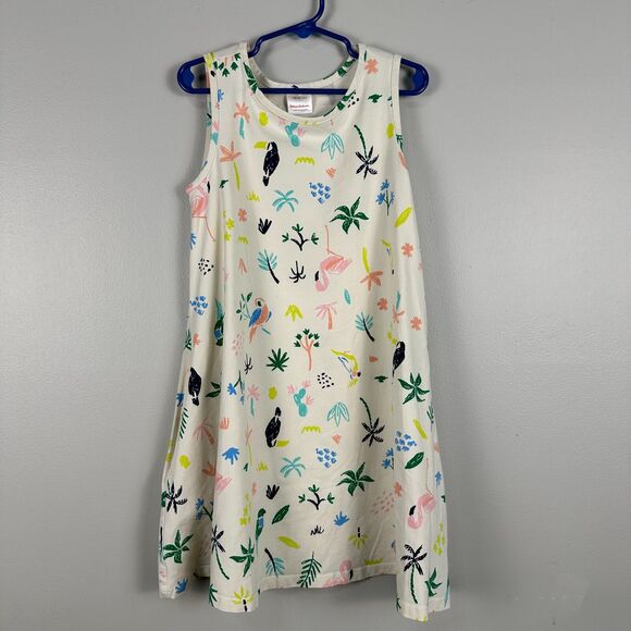 Hanna Andersson Other - Hanna Andersson Girls Swing Dress Ivory Pockets Tropical Beach Size 130 cm/ 8